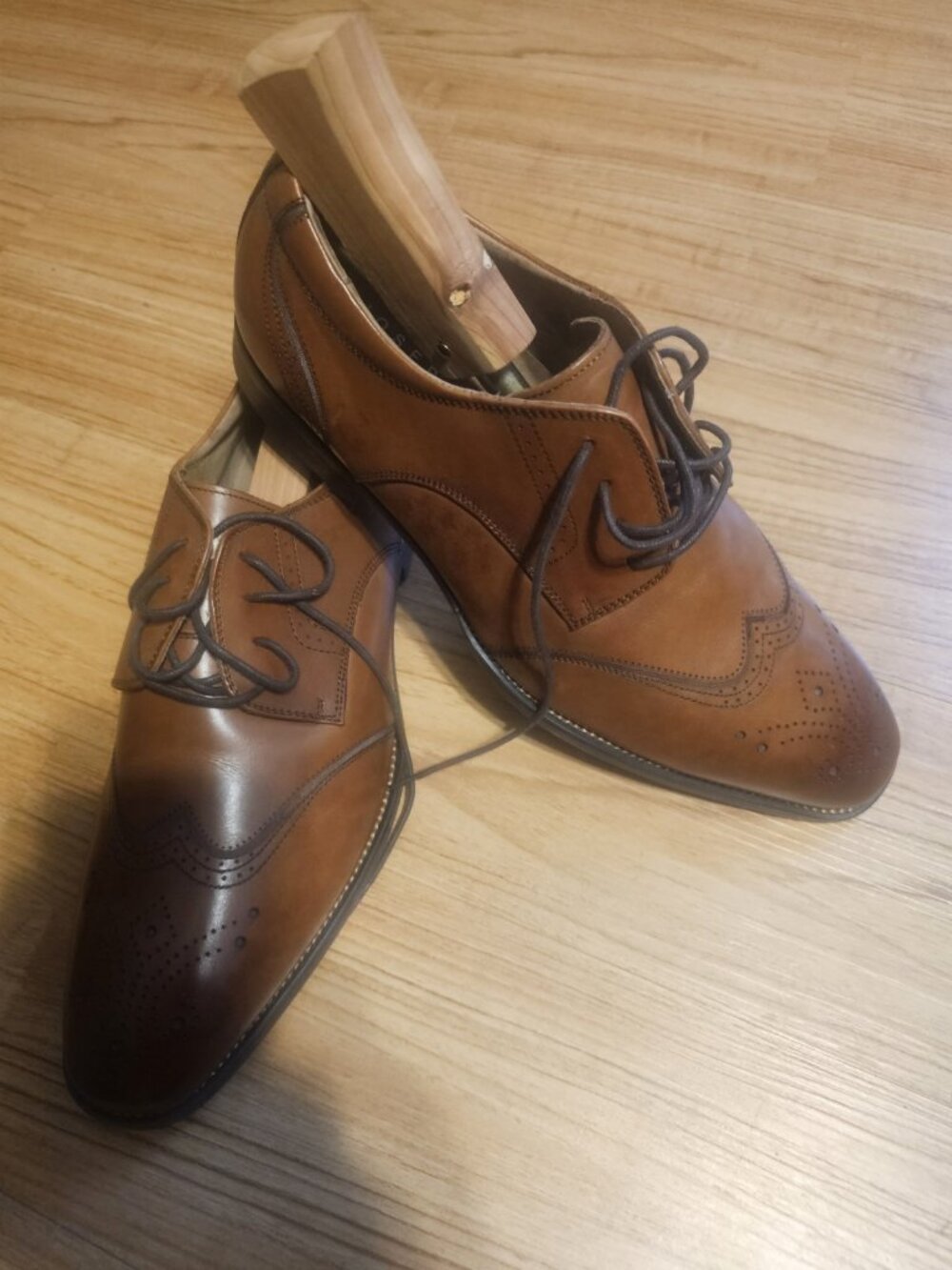 Joseph Abboud Andrew Shoes Wingtip Oxford Dress Leather Brown Mens 10.5 D